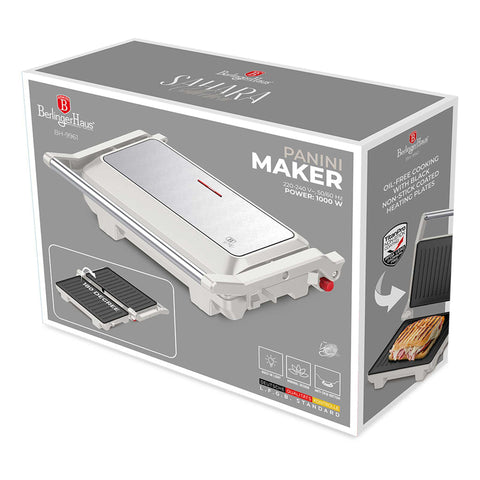Product image of Electric grill. Part of the Sahara Collection . Features: • Power: 1000 W • Voltage: 220-240 V, 50/60Hz • Plate size: 23*14,5 cm • NON-STICK coating on plate • Ready light indicator • Length of power cord:.... (Studio view). Official Berlinger Haus product, boosted by Promintra sl.
