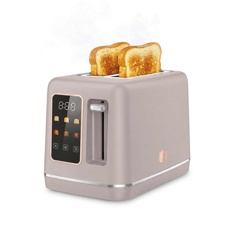 Product image of Digital toaster. Part of the Taupe Collection . Features: • Material: stainless steel with plastic housing • 220-240V 50/60 Hz 750W • Size: 25,9*16,9*17,8 cm • Length of power cord: 75 cm • Color: matt taupe. (Conceptual view). Official Berlinger Haus product, boosted by Promintra sl.