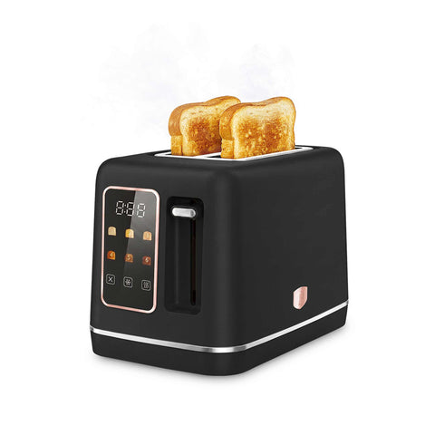 Product image of Digital toaster. Part of the Black Rose Collection . Features: • Material: stainless steel with plastic housing • 220-240V 50/60 Hz 750W • Size: 25,9*16,9*17,8 cm • Length of power cord: 75 cm • Color: black- r.... (Conceptual view). Official Berlinger Haus product, boosted by Promintra sl.