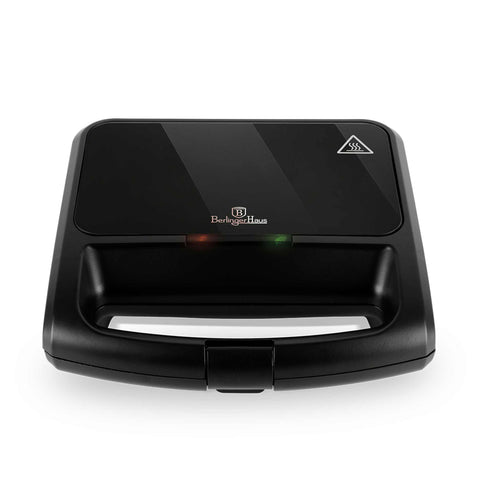 Product image of Sandwich maker with glass panel. Part of the Black Rose Collection . Features: • Material: aluminium, glass, plastic • Power: 750 W • Voltage: 220-240 V, 50/60Hz • Plate size: 22,6*12,6 cm • NON-STICK coating • Length of power.... (Studio view). Official Berlinger Haus product, boosted by Promintra sl.