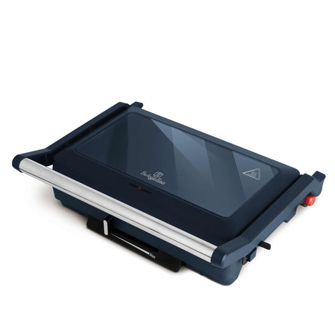 Product image of Electric grill with glass panel. Part of the Deep Sea Collection . Features: • Material: aluminium, glass, plastic • Power: 1600 W • Voltage: 220-240 V, 50/60Hz • Plate size: 27,5*17 cm • NON-STICK coating • Length of power .... (Studio view). Official Berlinger Haus product, boosted by Promintra sl.