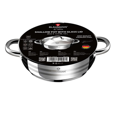 BL-1005W, Olla baixa amb tapa de 32 cm, Acer inoxidable, Olla baixa de 32 cm, Olla baixa, Olla baixa amb tapa, Olla, Estris de cuina, Cuina
