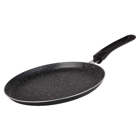 Product image of Pancake pan 24cm. Part of the Blaumann/Pancake pan . Features: • Material: pressed aluminum with marble coating • Size: Ø24 cm • Color: matt black. (Studio view). Official Berlinger Haus product, boosted by Promintra sl.