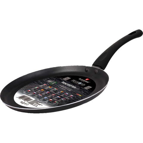 Product image of Pancake pan 24cm. Part of the Blaumann/Pancake pan . Features: • Material: pressed aluminum with non-stick coating • Size: Ø24 cm • Color: matt black. (Studio view). Official Berlinger Haus product, boosted by Promintra sl.