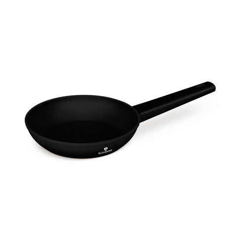 Product image of Frypan 20cm. Part of the Blaumann/Black Silver Collection . Features: • Material: forged aluminum with 3 layer black titan non-stick coating • Frypan Ø20 cm • Color: matt black. (Studio view). Official Berlinger Haus product, boosted by Promintra sl.