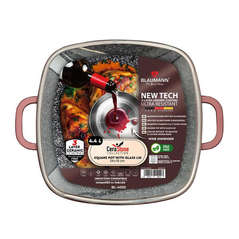 Olla Cuadrada Con Tapa 24Cm