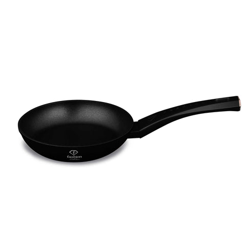 Product image of Frypan 20cm. Part of the MATTE BLACK- ROSE GOLD . Features: • Material: forged aluminum with non-stick titanPro coating • Frypan Ø20*4,5 cm 1,0L • Color: matt black- rose gold. (Studio view). Official Berlinger Haus product, boosted by Promintra sl.