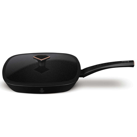 FTV-0034, Paella grill amb tapa 28cm, Negre mat Or rosa, Paella grill 28 cm amb tapa, Paella, Paella, Paella grill, Paella grill amb tapa, Bateria de cuina, Cuina