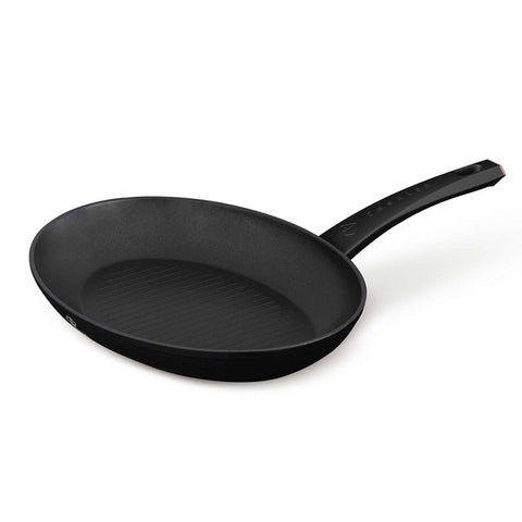 FTV-0041, Frigideira para Peixe 35x25cm, Preto Fosco com Detalhes em Ouro Rosa, Frigideira para Peixe, Grelha, Frigideira
