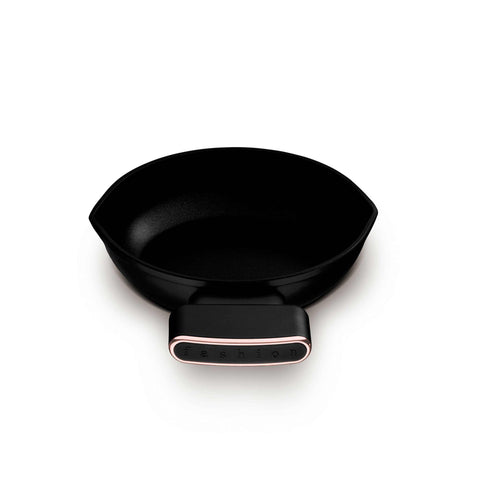 Product image of Mini pan 16cm. Part of the MATTE BLACK- ROSE GOLD . Features: • Material: forged aluminum with non-stick titanPro coating • Mini pan Ø16 cm • Color: matt black- rose gold. (Studio view). Official Berlinger Haus product, boosted by Promintra sl.