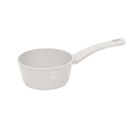 Imatge del producte de Salze pa 16cm. Part de la sèrie MATTE CREAM-GOLD. Característiques: • Material: alumini forjat amb recobriment antiadherent TitanPro • Salze pa Ø16*7 cm 1,2L • Color: crema-daurat mat. (Vista d'estudi). Producte oficial de Berlinger, impulsat per Promintra sl.