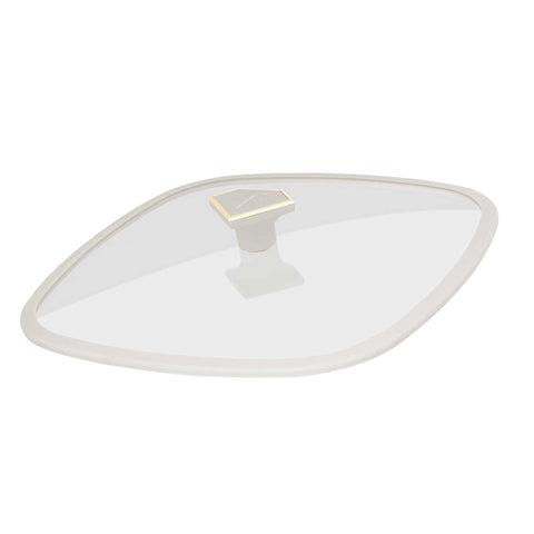 Product image of Grill pan with lid 28cm. Part of the MATTE CREAM- GOLD . Features: • Material: forged aluminum with non-stick titanPro coating • Grill pan with lid Ø28*4,1 cm 2,1L • Color: matt cream- gold. (Studio view). Official Berlinger Haus product, boosted by Promintra sl.