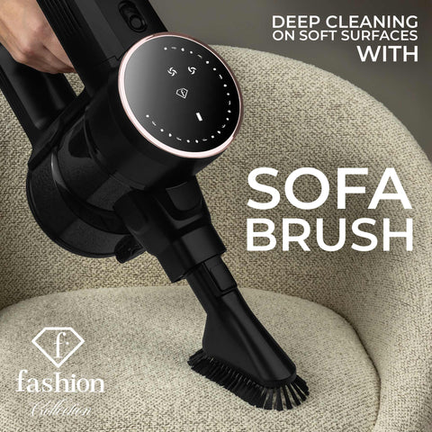 Product image of Vacuum cleaner with BLDC motor (5x stronger motor). Part of the MATTE BLACK- ROSE GOLD . Features: • Voltage: 22,2 V (Li-ION battery) • 250 W • BLDC motor (5x stronger motor) - Vacuum >24Kpa super powerful suction • LED display • Accessories: • L.... (Conceptual view). Official Berlinger Haus product, boosted by Promintra sl.