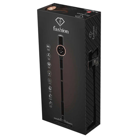 Product image of Vacuum cleaner with BLDC motor (5x stronger motor). Part of the MATTE BLACK- ROSE GOLD . Features: • Voltage: 22,2 V (Li-ION battery) • 250 W • BLDC motor (5x stronger motor) - Vacuum >24Kpa super powerful suction • LED display • Accessories: • L.... (Conceptual view). Official Berlinger Haus product, boosted by Promintra sl.