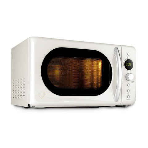Product image of Digital microwave oven 20L. Part of the MATTE CREAM- GOLD . Features: • Input power: 1200W/ 2450 MHz • Output power: 700W • Capacity: 20L • Glass plate: Ø24,5 cm • Length of power cord: 100 cm • Color: cream- gold. (Studio view). Official Berlinger Haus product, boosted by Promintra sl.