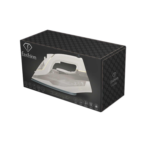 Product image of Iron. Part of the MATTE CREAM- GOLD . Features: • 220-240V, 50/60Hz, 2400 W • Functions: Dry/Steam/Vertical steam/Burst/Spray/Self clean/Anti scale/Anti drip • Water tank capacity: 280 ml • Lengt.... (Studio view). Official Berlinger Haus product, boosted by Promintra sl.