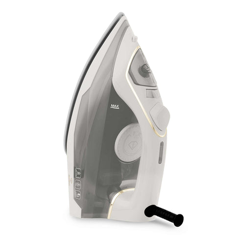 Product image of Iron. Part of the MATTE CREAM- GOLD . Features: • 220-240V, 50/60Hz, 2400 W • Functions: Dry/Steam/Vertical steam/Burst/Spray/Self clean/Anti scale/Anti drip • Water tank capacity: 280 ml • Lengt.... (Studio view). Official Berlinger Haus product, boosted by Promintra sl.