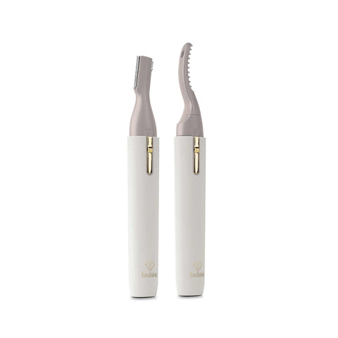 Product image of Heated eyelash curler and electric shaver 2in1. Part of the MATTE CREAM- GOLD . Features: • Heated eyelash curler size: 140.5*18.8*15 mm • Double-heating wires • Electric shaver size: 134.8*17.5*12.7 mm • Stainless steel blades • Accesso.... (Studio view). Official Berlinger Haus product, boosted by Promintra sl.