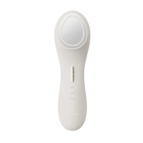 Product image of Hot and cool skin revitalizer. Part of the MATTE CREAM- GOLD . Features: • Size: 169*51*49 mm • Accessories: • Type C charging cable • Wiping cloth • Travel bag • Color: cream- gold. (Studio view). Official Berlinger Haus product, boosted by Promintra sl.
