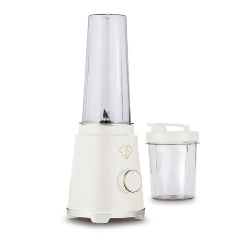 Product image of Smoothie maker. Part of the MATTE CREAM- GOLD . Features: • Material: stainless steel, plastic • Power: 320 W • 220-240 V 50/60 Hz • 2 pcs takeaway jar with lid: 300 ml and 600 ml • Length of power cord: 8.... (Studio view). Official Berlinger Haus product, boosted by Promintra sl.