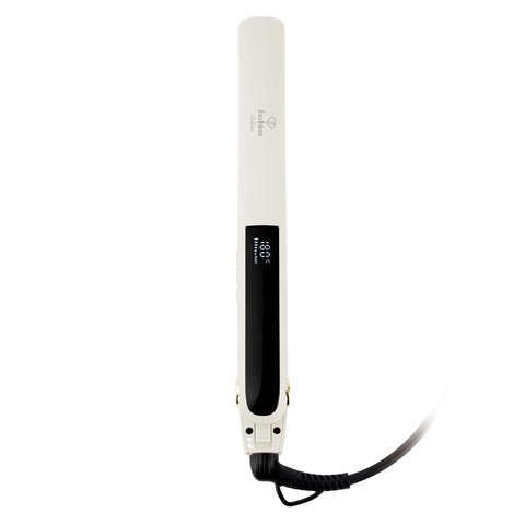 Product image of Hair straightener. Part of the MATTE CREAM- GOLD . Features: • 220-240V, 50-60 Hz, 50W • Maximum temperature: 210℃ • 25*110 mm heating plate with ceramic coating • Length of power cord: 1,8 m • Color: cream- .... (Studio view). Official Berlinger Haus product, boosted by Promintra sl.
