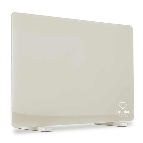 Product image of Electric glass panel heater. Part of the MATTE CREAM- GOLD . Features: • 230-240V, 50/60 Hz, 1400 W • Tempered glass with safety sheet • Size: 64.5*6.6*43 cm (without feet) • Temperature control: 5-35℃ • Length of powe.... (Studio view). Official Berlinger Haus product, boosted by Promintra sl.