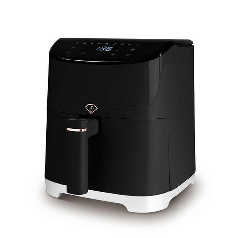 Product image of Air fryer 6L. Part of the MATTE BLACK- ROSE GOLD . Features: • Power: 220-240V, 50/60Hz ~ 1650W • Temperature control: 40-200℃ • Include: • XL SIZE: food basket with non-stick coating 6L • DIGITAL • Length of.... (Studio view). Official Berlinger Haus product, boosted by Promintra sl.