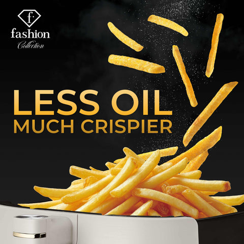 Product image of Air fryer 6L. Part of the MATTE CREAM- GOLD . Features: • Power: 220-240V, 50/60Hz ~ 1650W • Temperature control: 40-200℃ • Include: • XL SIZE: food basket with non-stick coating 6L • DIGITAL • Length of.... (Studio view). Official Berlinger Haus product, boosted by Promintra sl.