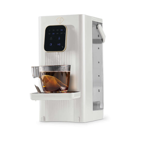 Product image of 2in1 digital hot water and room temperature water dispenser. Part of the MATTE CREAM- GOLD . Features: • Material: stainless steel, plastic • Voltage: 220-240V, 50/60Hz • Power: 2200-2600W • 1 pcs AQUA OPTIMA universal water filter • Size: 23,5*15,2*.... (Studio view). Official Berlinger Haus product, boosted by Promintra sl.