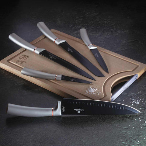 Juego De 6 Cuchillos Con Tabla De Cortar De Bambú, Imagen lifestyle