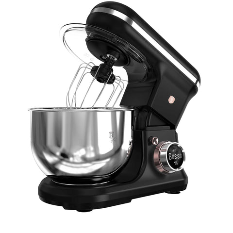 Product image of Kitchen machine. Part of the Black Rose Collection . Features: • Material: stainless steel, plastic • 1200 W, 220-240V, 50/60 Hz • Include: • 18/10 stainless steel bowl 6L • Non-stick dough hook • Non-stick bea.... (Studio view). Official Berlinger Haus product, boosted by Promintra sl.
