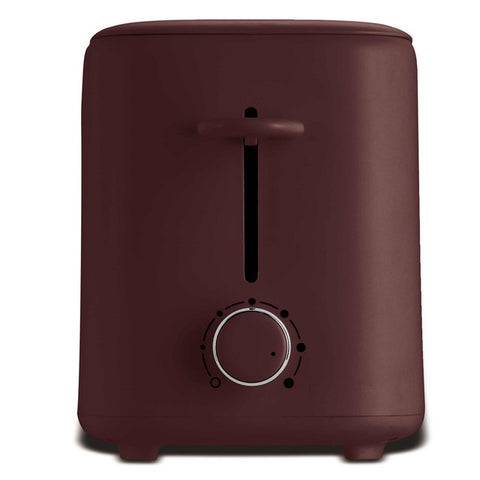 Product image of Toaster with cover. Part of the Leonardo Collection . Features: • Material: stainless steel with plastic housing • 220-240V 50/60 Hz 750W • Color: matt bordeaux. (Studio view). Official Berlinger Haus product, boosted by Promintra sl.
