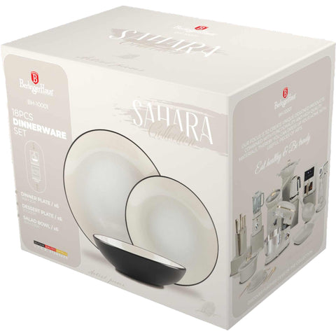 BH/10001, vajilla de 18 piezas, crema, vajilla de 18 piezas, cerámica/porcelana/gres, vajilla, juego, juego de cuenco y plato, gres, vajilla, juego de vajilla