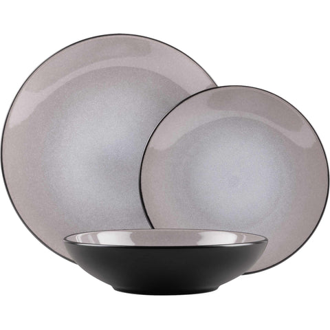  BH/10002, vajilla de 18 piezas, color topo, vajilla de 18 piezas, cerámica, porcelana y gres, vajilla, juego de cuencos y platos, gres, vajilla, juego de vajilla