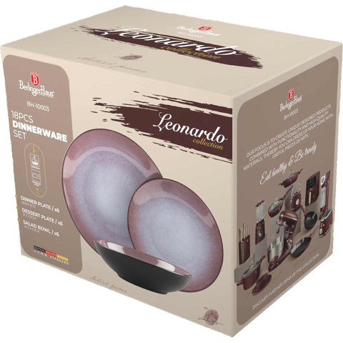  BH/10003, vajilla de 18 piezas, Burdeos, vajilla de 18 piezas, cerámica, porcelana y gres, vajilla, juego de cuencos y platos, gres, vajilla, juego de vajilla