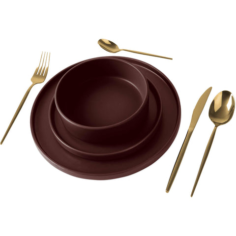  BH/10007,BH/10007A,vajilla de 18 piezas,burdeos mate,vajilla de 18 piezas,cerámica/porcelana/gres,vajilla,juego,juego de cuenco y plato,gres,vajilla,vajilla