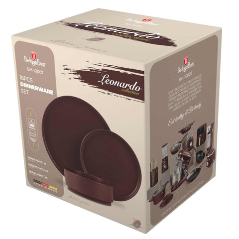  BH/10007,BH/10007A,vajilla de 18 piezas,burdeos mate,vajilla de 18 piezas,cerámica/porcelana/gres,vajilla,juego,juego de cuenco y plato,gres,vajilla,vajilla
