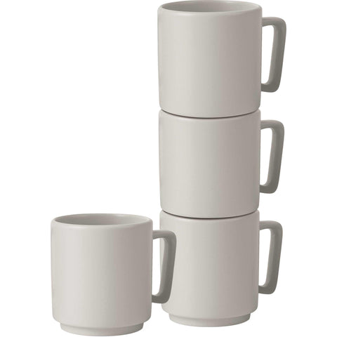  BH/10010, juego de 4 tazas, crema mate, juego de tazas, cerámica/porcelana/gres, vajilla, taza