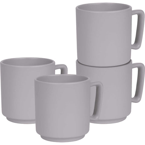 Juego de tazas, cerámica, porcelana, gres, juego de tazas, gris topo mate, NUEVO, BH/10011