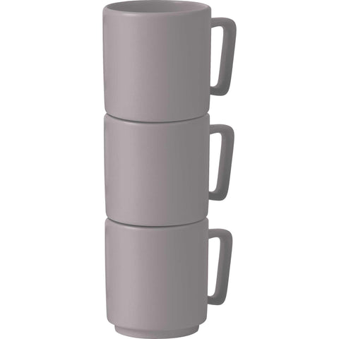 BH/10011, juego de 4 tazas, color topo mate, cerámica, porcelana y gres