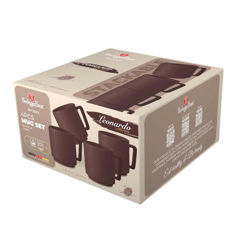  BH/10012,BH/10012A,Juego de 4 tazas,Burdeos mate,Juego de tazas,Cerámica/Porcelana/Gres,Vajilla,Taza