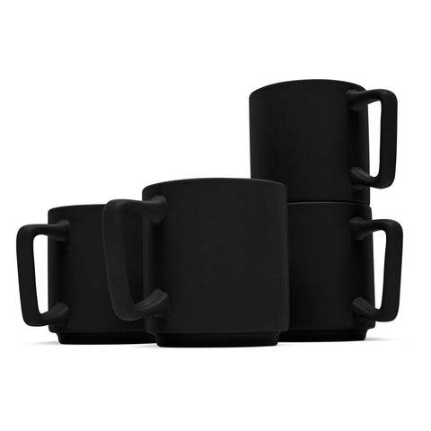  BH/10014,BH/10014A,Juego de tazas de 4 piezas,Negro mate,Juego de tazas,Cerámica/Porcelana/Gres,Vajilla,Taza