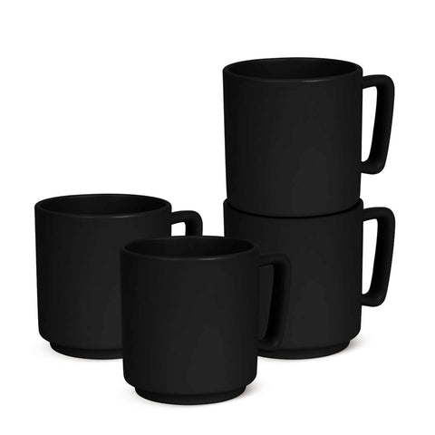  BH/10014A, BH/10014, juego de tazas de 4 piezas, negro mate, juego de tazas, cerámica/porcelana/gres, vajilla, taza