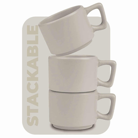  BH/10015, juego de 4 tazas de café espresso, crema mate, juego de café espresso, cerámica/porcelana/gres, juego de tazas de café espresso, vajilla, taza de café espresso