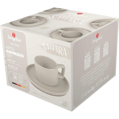 Juego de tazas de café espresso, cerámica, porcelana, gres, juego de café espresso, crema mate, NUEVO, BH/10015