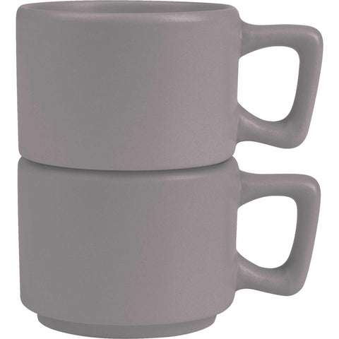 Juego de tazas de café espresso, cerámica, porcelana, gres, juego de café espresso, gris topo mate, NUEVO, BH/10016