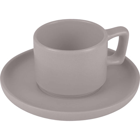 Juego de tazas de café espresso, cerámica, porcelana, gres, juego de café espresso, gris topo mate, NUEVO, BH/10016