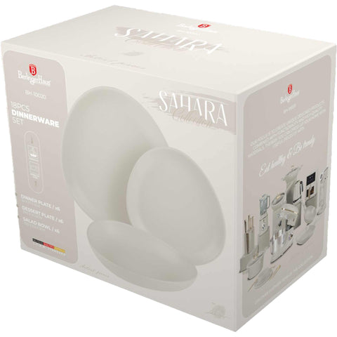  BH/10020, vajilla de 18 piezas, crema mate, vajilla de 18 piezas, cerámica/porcelana/gres, vajilla, juego, juego de cuenco y plato, gres, vajilla, juego de vajilla