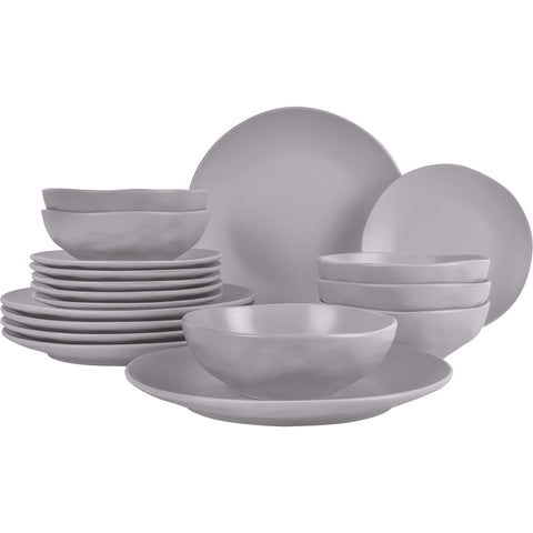 BH/10023, cerámica, gres, gris topo mate, juego, juego de cuenco y plato, porcelana, tableware, Taupe Collection, vajilla, vajilla de 18 piezas, Taupe Collection, tableware,Tableware,Dinnerware Set