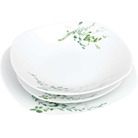  BH/10200, vajilla de 18 piezas, blanco, verde, vajilla de 18 piezas, cerámica/porcelana/gres, vajilla, juego, juego de cuenco y plato, vajilla de cerámica/porcelana, vajilla, juego de vajilla